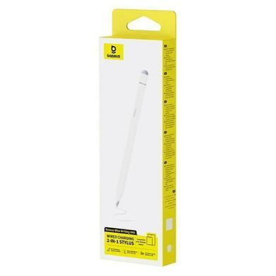 Купити Стилус Baseus Wise Writing HN1 Universal Version Wired Charging 2-in-1 Stylus For HUAWEI/XIAOMI Moon White (With Type-C Cable*1 and Tip*1 and Palm Rejection Gloves*1)
