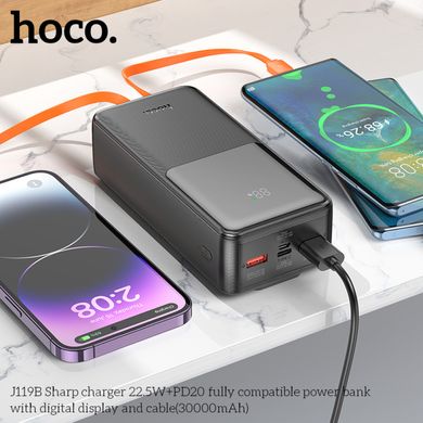 Купити Пауербанк Hoco J119B Sharp charger 30000 mAh 22,5 W Black
