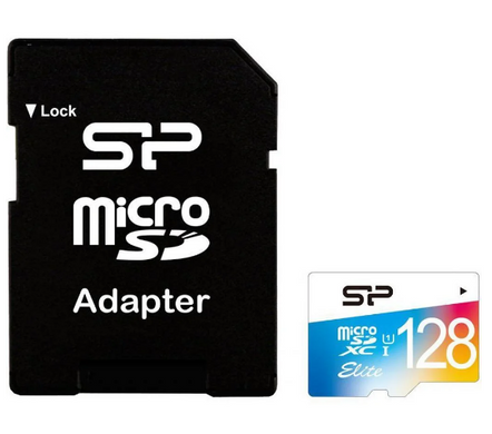 Купити Карта пам'яті SiliconPower Elite Color microSDXC Elite Color 128GB Class 10 UHS-I (U1) V10 A1 W-10MB/s R-80MB/s +SD-адаптер