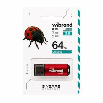 Купити Флеш-накопичувач Wibrand USB 3.2 Gen1 Ladybug 64GB Red