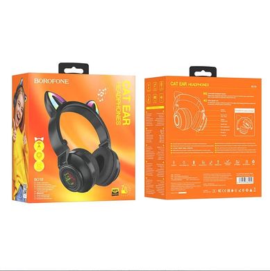 Купити Навушники Borofone BO18 Cat Bluetooth / AUX 3,5 мм Black