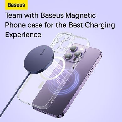 Купити Бездротовий зарядний Baseus Simple Mini3 Magnetic Wireless Charger 15W Dusty Purple