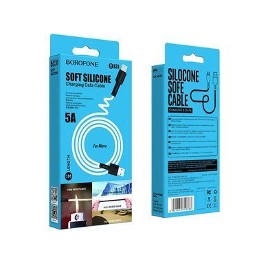 Купити Кабель BOROFONE BX31 Soft silicone charging data cable for Micro White