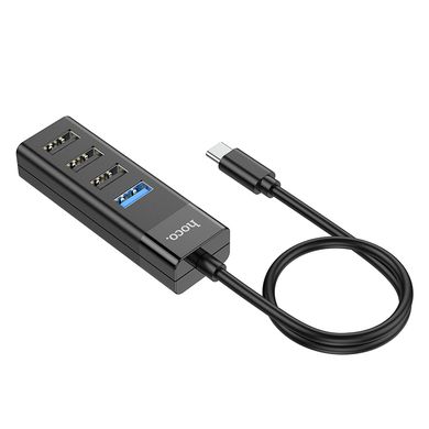 Купити Кабель Hoco HB25 Easy mix 4-in-1 converter Type-C USB3.0+USB2.0 х 3 5 V 0,3m Black