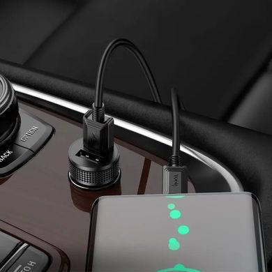 Купити Автомобільний зарядний пристрій HOCO Z49 Level dual port car charger Black