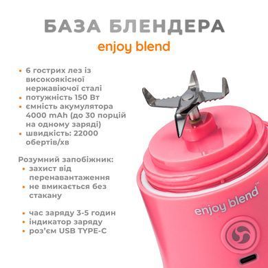 Купити Портативный блендер ENJOY BLEND 63738399 розовый (коралловый)