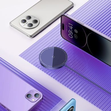 Купити Бездротовий зарядний Baseus Simple Mini3 Magnetic Wireless Charger 15W Dusty Purple