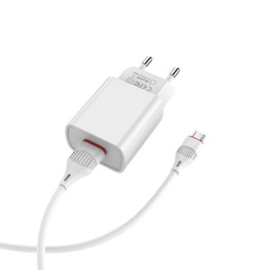 Купити Мережевий зарядний пристрій Borofone BA20A Sharp charger set(Lightning) White