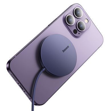 Купити Бездротовий зарядний Baseus Simple Mini3 Magnetic Wireless Charger 15W Dusty Purple