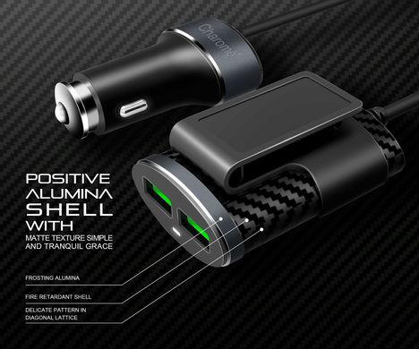 Купити Автомобільний зарядний пристрій CHAROME C7 4 х USB Black