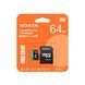 Карта памяти microSDXC (UHS-1 U3) A-DATA Premier Pro 64Gb Class 10 V30S A2 (R-100Mbs W85Mbs) (адаптер SD)