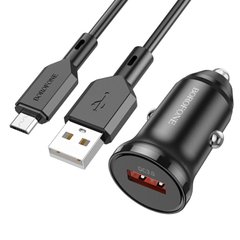Купити Автомобільний зарядний пристрій Borofone BZ18 single port QC3.0 car charger set(Micro) USB Black