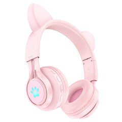 Купити Беспроводные наушники Hoco W39 Cat Bluetooth / AUX 3,5 мм Pink