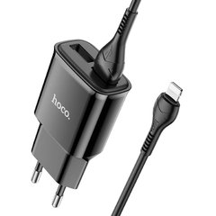 Купити Мережевий зарядний пристрій Hoco C88A Star round dual port charger set(iP) Black