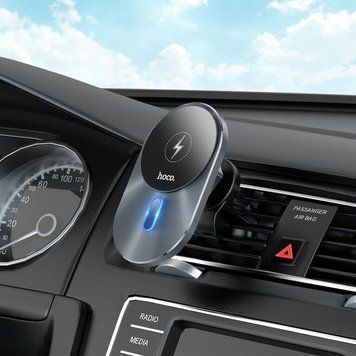 Купити Держатель для мобильного с БЗП HOCO CA91 Magic magnetic wireless fast charging car holder Gray