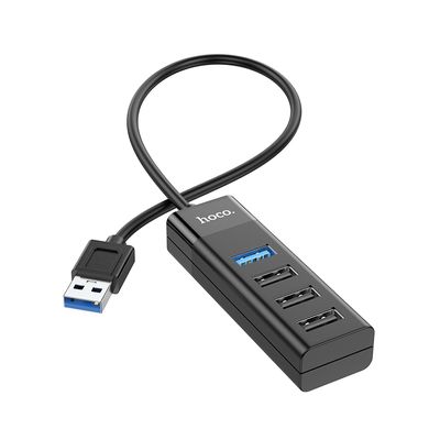 Купити Кабель Hoco HB25 Easy mix 4-in-1 converter USB USB3.0+USB2.0 х 3 0,3m Black