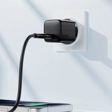 Купити Мережевий зарядний пристрій з кабелем ACEFAST A117 PD20W mini GaN fast charger set(P16),black Black