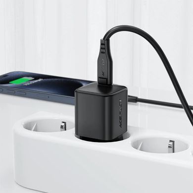 Купити Мережевий зарядний пристрій з кабелем ACEFAST A117 PD20W mini GaN fast charger set(P16),black Black