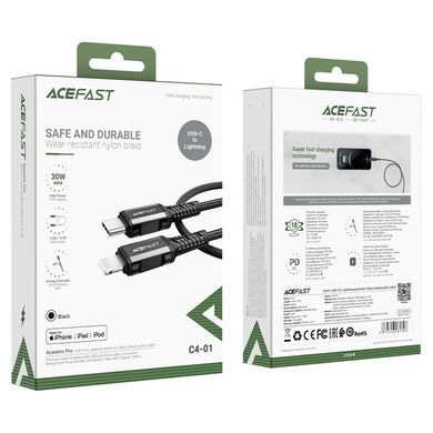 Купити Кабель ACEFAST C4-01 USB Type-C Lightning 3 A 1,8 m Black