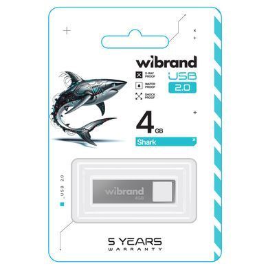 Купити Флеш-накопичувач Wibrand USB 2.0 Shark 4Gb Silver