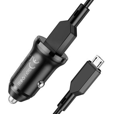Купити Автомобільний зарядний пристрій Borofone BZ18 single port QC3.0 car charger set(Micro) USB Black