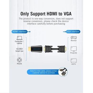 Купити Перехідник Vention AIDB0 HDMI, VGA, 3,5 мм Black