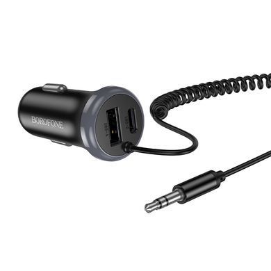 Купити Bluetooth-ресивер BOROFONE BC64 Contento dual-port car BT receiver with built-in cable Black