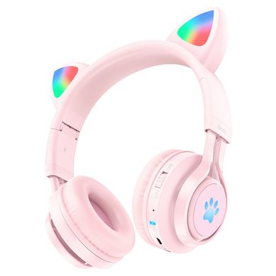 Купити Бездротові навушники Hoco W39 Cat Bluetooth / AUX 3,5 мм Pink