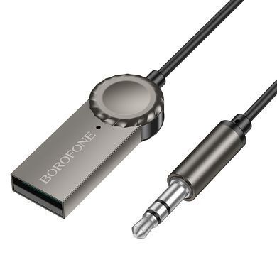 Купити Bluetooth-ресивер BOROFONE BC56 Peaceful car AUX BT receiver with cable Metal Gray