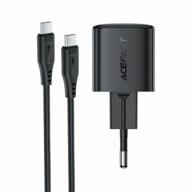 Купити Мережевий зарядний пристрій з кабелем ACEFAST A117 PD20W mini GaN fast charger set(P16),black Black