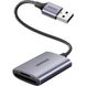 Кардрiдер UGREEN CM401 USB 3.0 A to SD, TF Metal Gray