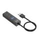 Кабель Hoco HB25 Easy mix 4-in-1 converter USB USB3.0+USB2.0 х 3 0,3m Black