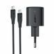 Мережевий зарядний пристрій з кабелем ACEFAST A117 PD20W mini GaN fast charger set(P16),black Black
