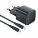 Мережевий зарядний пристрій з кабелем ACEFAST A117 PD20W mini GaN fast charger set(P16),black Black