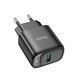 Мережевий зарядний пристрій HOCO C140A Smart single port QC3.0 charger(EU) Black