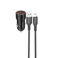 Купити Автомобільний зарядний пристрій Borofone BZ19B charger set(Micro) 2 × USB Black