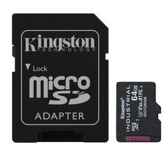 Купити Карта пам'яті Kingston microSDHC Industrial 64GB Class 10 V30 до 45 МБ/с до 90 МБ/с +SD-адаптер