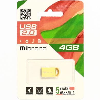 Купити Флеш-накопичувач Mibrand lynx USB2.0 4GB Gold
