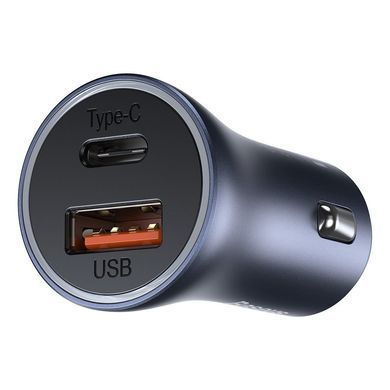 Купити Автомобільний зарядний пристрій Baseus Golden Contactor Pro Dual Car Charger U+C 40W (With Cable Type-C/ iP 1m) Dark Grey