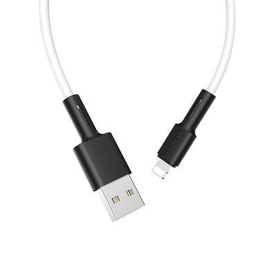 Купити Кабель BOROFONE BX31 USB to iP 2.4A, 1m, силикон, TPE соединители, Белый
