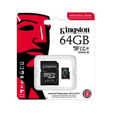 Купити Карта памяти Kingston microSDHC Industrial 64GB Class 10 V30 +SD-адаптер