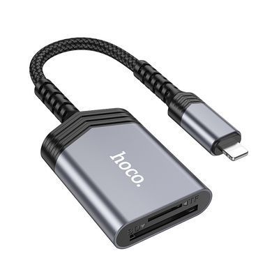 Купити Кардрідер HOCO UA25 2-in-1 card reader iP Metal Gray