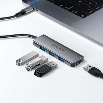 Купити USB-хаб ACEFAST J15 USB-C 4-in-1 HUB Metal Gray