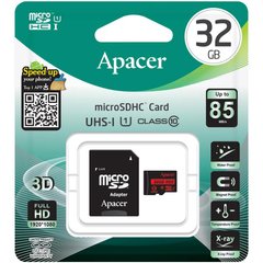 Купити Карта памяти Apacer microSDHC 32GB Class 10 UHS-I R-85MB/s +SD-адаптер