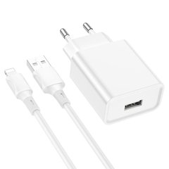 Купити Сетевое зарядное устройство Borofone BA74A Aspirer single port charger set(iP) White