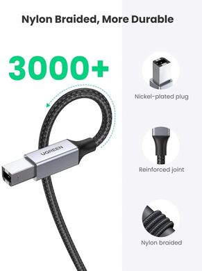 Купити Кабель для принтера UGREEN US369 USB Type-A USB Type-В 2m Black