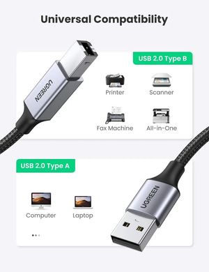 Купити Кабель для принтера UGREEN US369 USB Type-A USB Type-В 2m Black