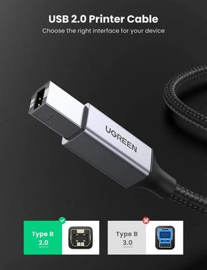 Купити Кабель для принтера UGREEN US369 USB Type-A USB Type-В 2m Black