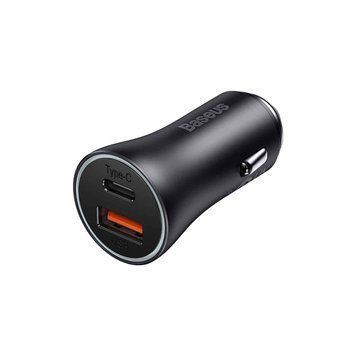 Купити Автомобільний зарядний пристрій Baseus Golden Contactor Max Dual Fast Charger Car Charger U+C 60W Dark Gray