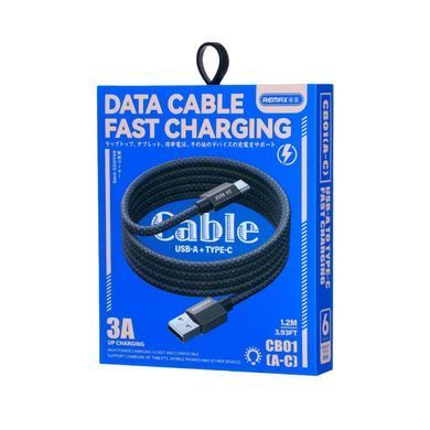 Купити Кабель "REMAX Phantom aluminum alloy light fast charging braided data cable 1.2M CB01(A-C)